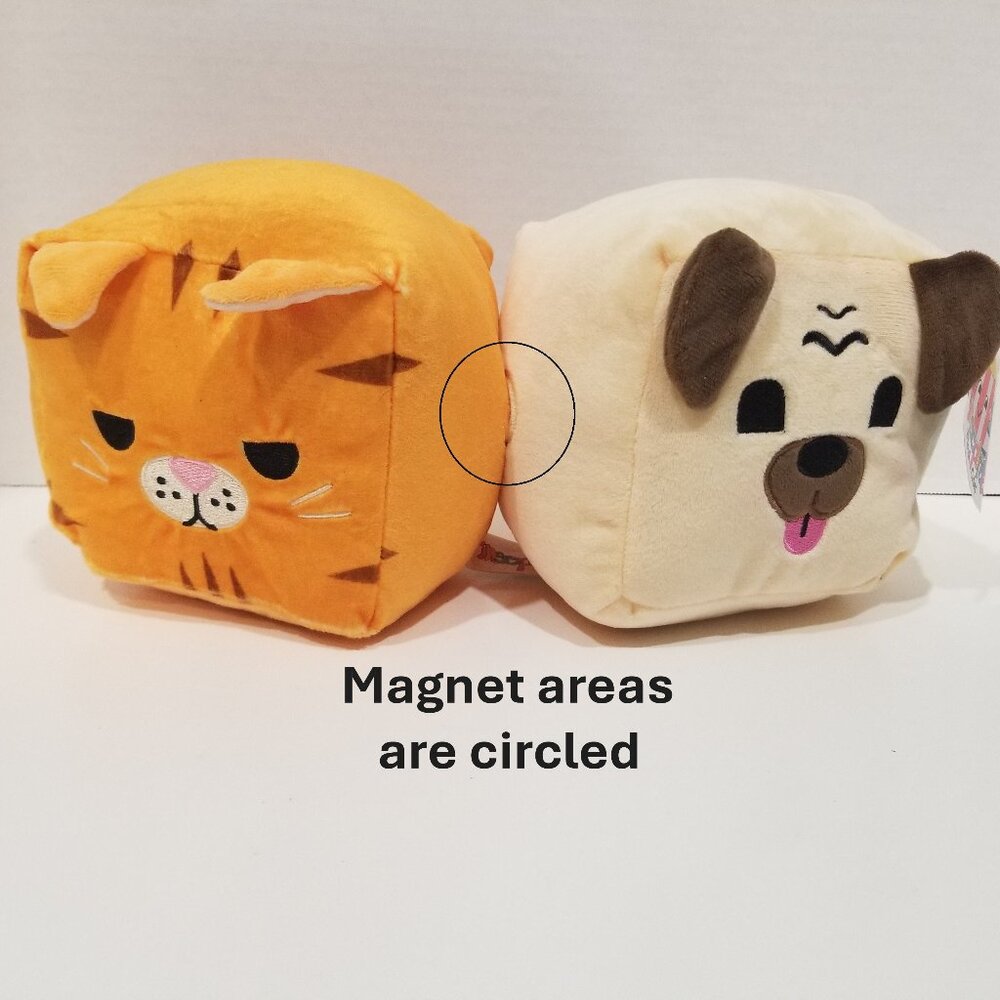 Inseparables Plush Cubes Cat and Dog, NWT - Picture 8 of 15